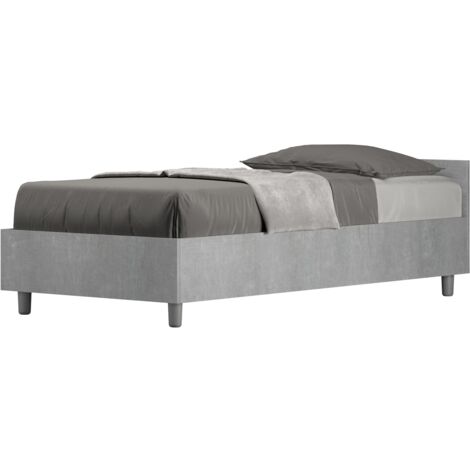 Letto Singolo 80x190 cm con Rete Nuamo Cemento