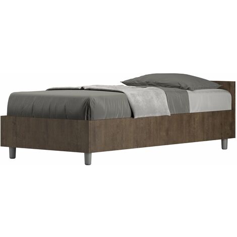 Letto Singolo 80x190 cm con Rete Nuamo Noce