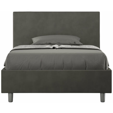 Letto Singolo 80x200 cm con Rete Adele Grigio