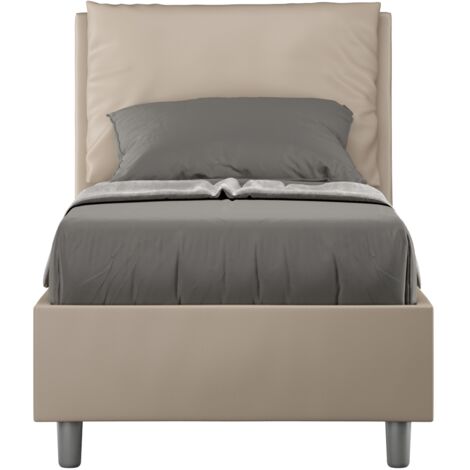 Letto Singolo 80x200 cm con Rete Antea Tortora