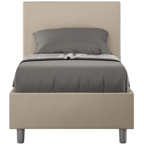 Letto Singolo 80x200 cm con Rete e Contenitore Adele Tortora