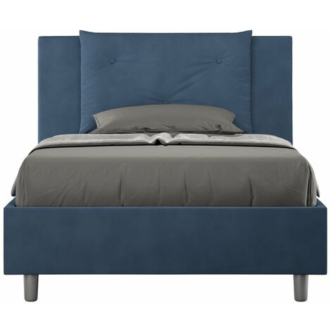 Letto Singolo 80x200 cm con Rete e Contenitore Appia Blu