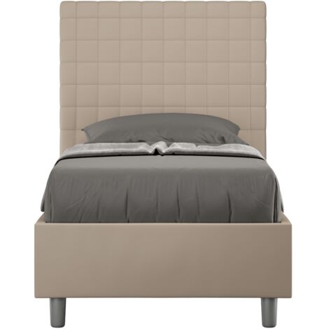 Letto Singolo 80x200 cm con Rete e Contenitore Sunny Tortora