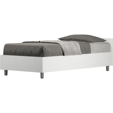Letto Singolo 80x200 cm con Rete Nuamo Bianco Frassino