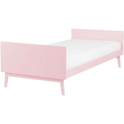 Letto singolo a doghe in legno di pino rosa pastello 90 x 200 cm Bonnac