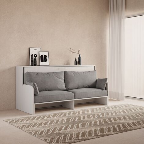 Letto singolo a scomparsa orizzontale DIBE Sofa' Bianco Frassino 200x103xh97 cm