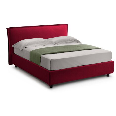 Letto Singolo Atrelmo, Materasso Incluso, Sfoderabile Made in Italy, Rosso