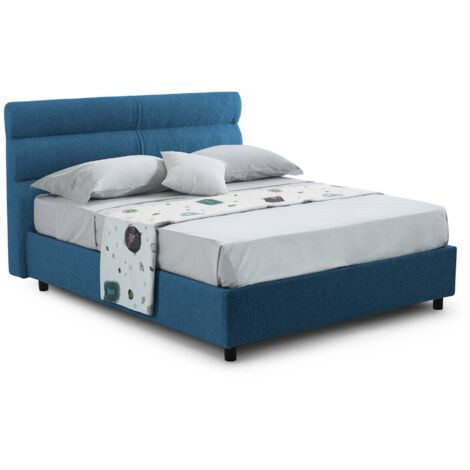 Letto Singolo Brendola, Materasso Incluso, Sfoderabile Made in Italy, blu