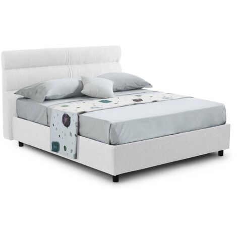 Letto Singolo Brenta, Sfoderabile, Contenitore Made in Italy, Bianco