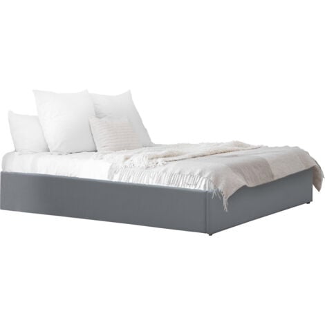 HABITAT ET JARDIN Letto singolo con contenitore in PVC "Ava" - 90 x 190 cm - Grigio