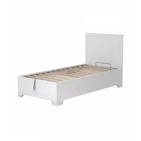 letto singolo contenitore con piedini "hi box" bianco 90x190 cm