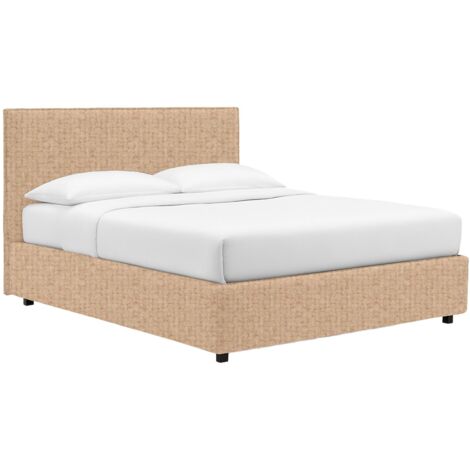 Letto Singolo Dagenham, Sfoderabile, Contenitore Made in Italy, Beige