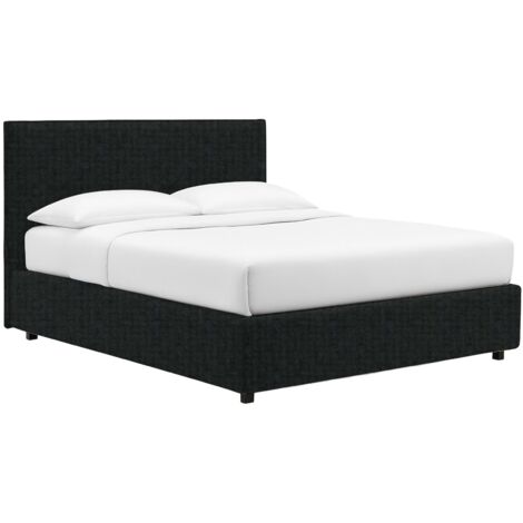 Letto Singolo Dagenham, Sfoderabile, Made in Italy, Grigio Scuro