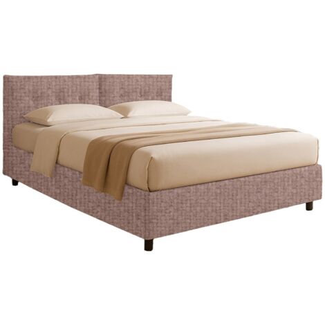 Letto Singolo Exeter, Sfoderabile, Contenitore Made in Italy, Rosa Antico