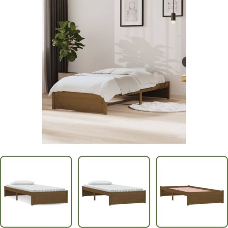 Letto singolo -  Giroletto Ambra in Legno Massello 90x190 cm Single