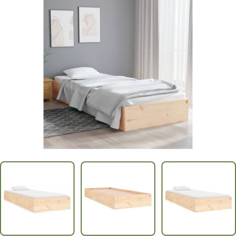 Letto singolo -  Giroletto in Legno Massello 90x190 cm Single
