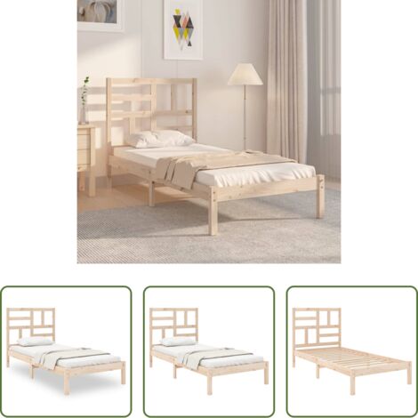 Letto singolo -  Giroletto in Legno Massello 90x190 cm Single