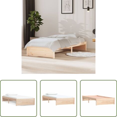 Letto singolo -  Giroletto in Legno Massello 90x190 cm Single