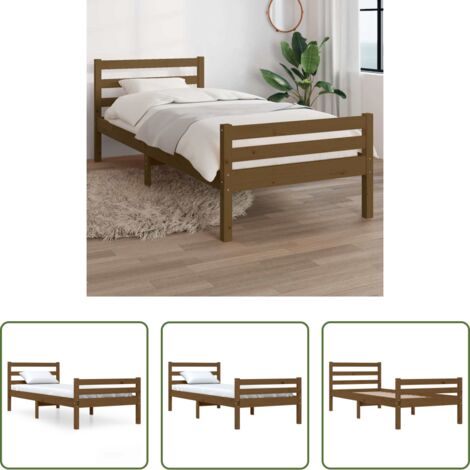 Letto singolo -  Giroletto senza Materaso Ambra in Legno Massello 75x190 cm