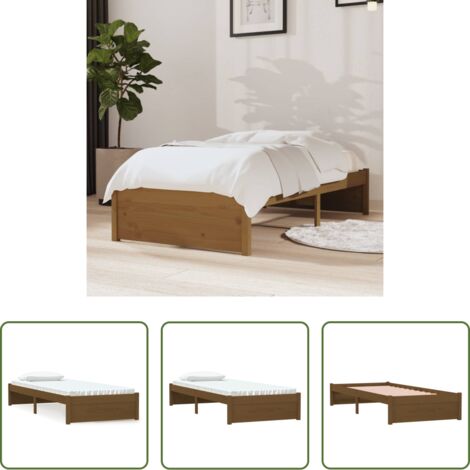 Letto singolo -  Giroletto senza Materaso Ambra in Legno Massello 75x190 cm