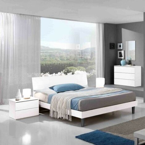 Letto singolo in legno 100x205x88h Manitoba colore bianco