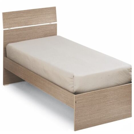 Letto singolo in legno colore olmo
