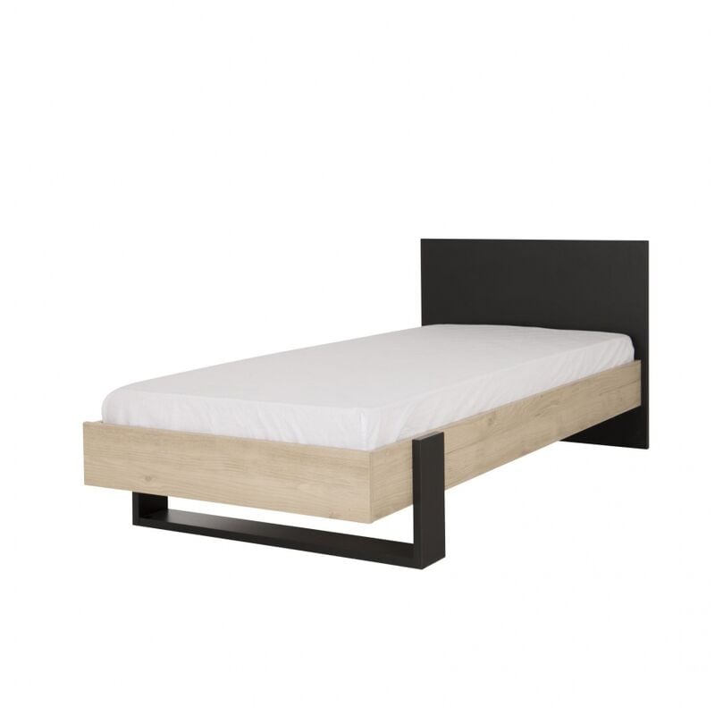 Letto singolo in stile industriale boreal - 90 x 190