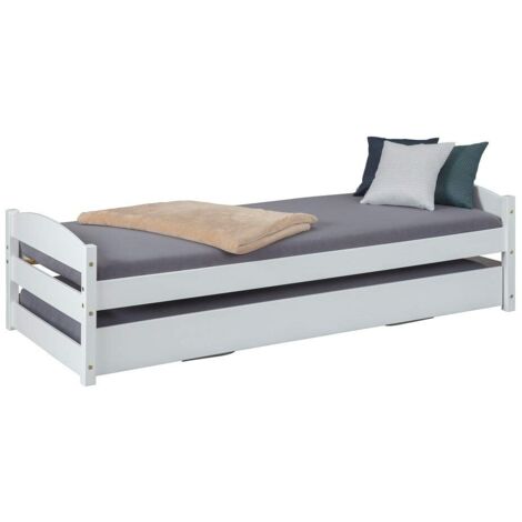 Letto singolo Inter Link con 2° letto sollevabile bianco