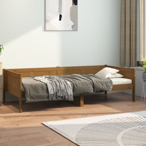 Letto Singolo Moderno Struttura Letto Dormeuse Miele 100x200 cm in Legno  Massello di Pino ITD30456