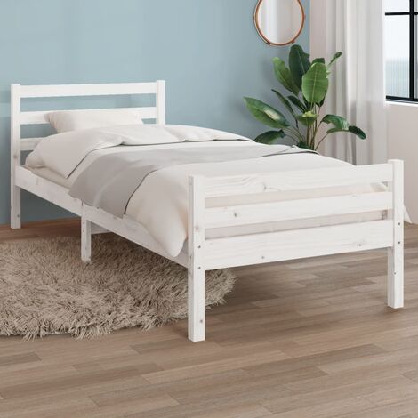 Letto singolo con contenitore e baule bianco legno 90x200 LI38