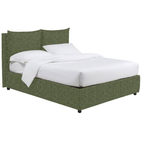 Letto Singolo Penrith, Sfoderabile, Contenitore Made in Italy, Verde