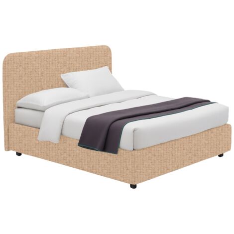 Letto Singolo Reading, Sfoderabile, Contenitore Made in Italy, Beige
