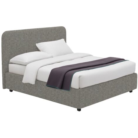 Letto Singolo Reading, Sfoderabile, Contenitore Made in Italy, Grigio Cenere