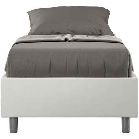 Letto Singolo Sommier 80x190 cm con Rete Azelia Bianco