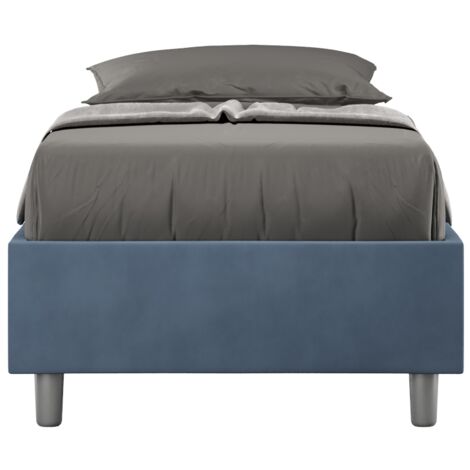 Letto Singolo Sommier 80x190 cm Senza Rete Azelia Blu