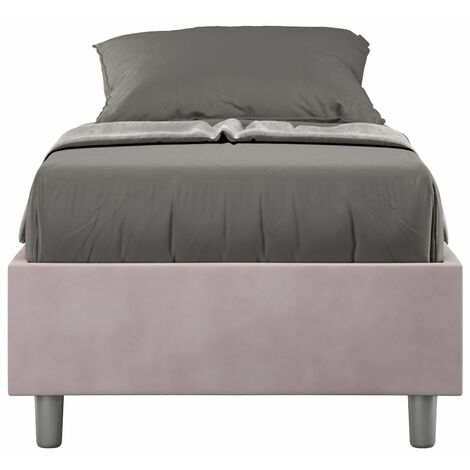 Letto Singolo Sommier 80x200 cm con Rete e Contenitore Azelia Glicine