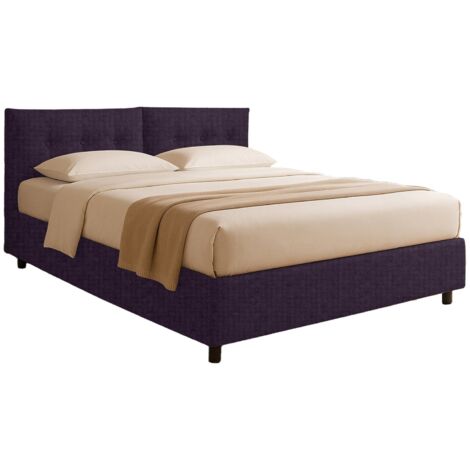 Letto Singolo Truro, Sfoderabile, Contenitore Made in Italy, Viola