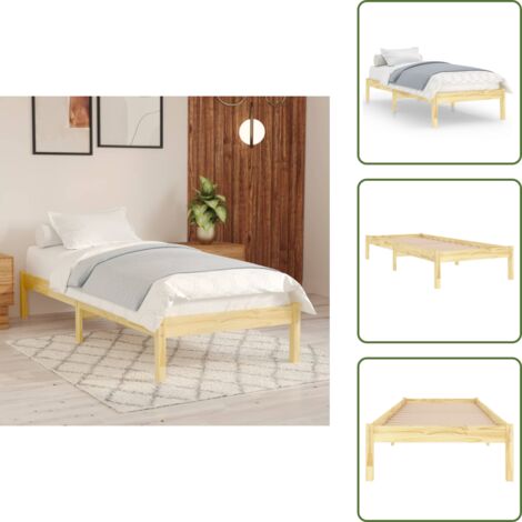 Letto singolo - vidaXL Giroletto in Legno Massello 90x190 cm Single -