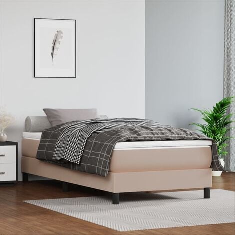 Letto singolo，Giroletto a Molle con Materasso，Letto adulto，Mobili camera da  letto Crema 100x200 cm