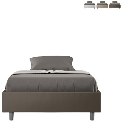 Letto sommier contenitore francese piazza e mezza 120x200 Azelia P1 - Marrone