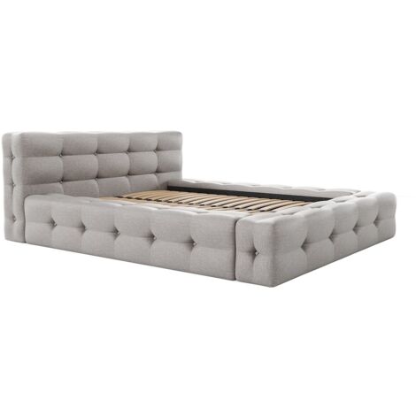 Letto trapuntato 180 x 200 cm Tessuto chiné Grigio  - LERUCO di PASCAL MORABITO