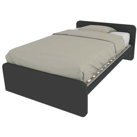 Letto una piazza e mezza con rete, ideale per camerette - Basalto