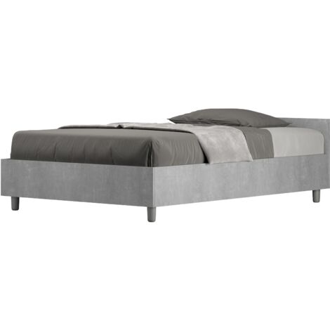 Letto una piazza e mezza contenitore 120x190 cemento Nuamo