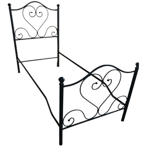 Letto una piazza e mezza ferro battuto Papavero colore nero oro
