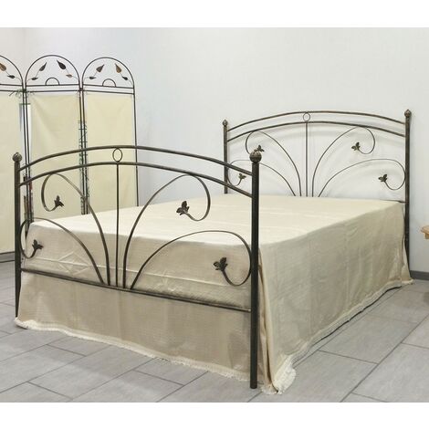 Letto una piazza e mezza in Ferro Battuto Mya  Colori Ferro: Bianco lucido