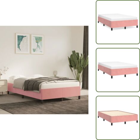 Letto - vidaXL Giroletto Rosa 120x200 cm in Velluto - Supporto