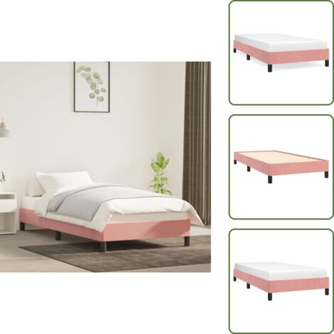 Letto - vidaXL Giroletto Rosa 90x200 cm in Velluto - Letto Rosa