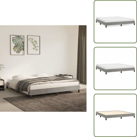 Letto - vidaXL Giroletto senza Materasso Grigio Chiaro 180x200 cm Velluto - Velluto