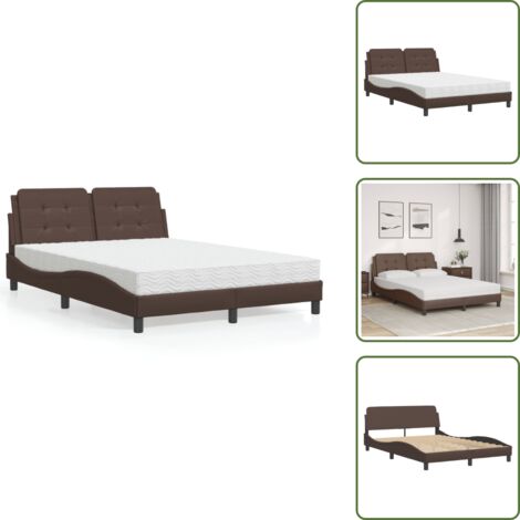 Letto Zadar - vidaXL Giroletto senza Materasso Zadar Marrone 120x200cm in Similpelle - Similpelle