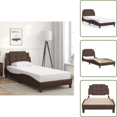 Letto Zadar - vidaXL Giroletto senza Materasso Zadar Marrone 80x200 cm in Similpelle - Letto Marrone